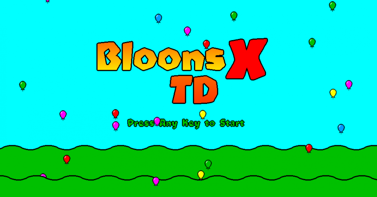 Title Screen of Bloons TD X